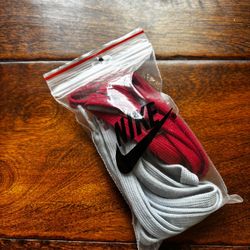 Lebron Zoom Nike New Shoe Laces Red & Grey