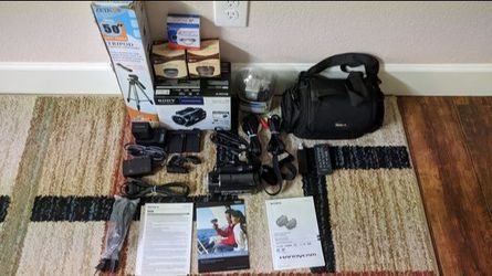 Sony Handycam HDR- XR 550V w/ Tripod, Carry Bag, And Other Accessories