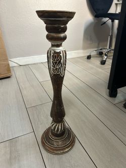 23” Wood Candle Holder