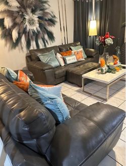Dark Grey Couches And ottoman: Extra Large
