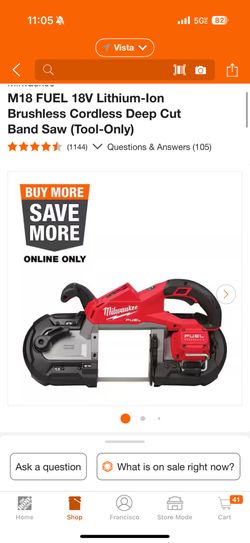 Milwaukee Deep Cut Band Saw Hardly Used.