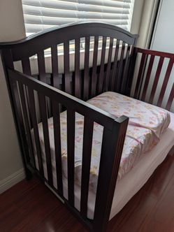Convertible Full-Size Crib with Mattress – Brown