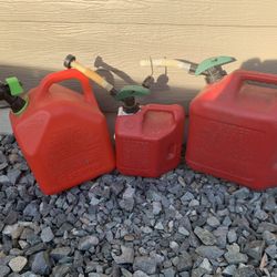 3 Gas Cans Total 2 Five Gallons And One 2 Gallon