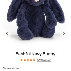 jellycat Bashful Navy Bunny