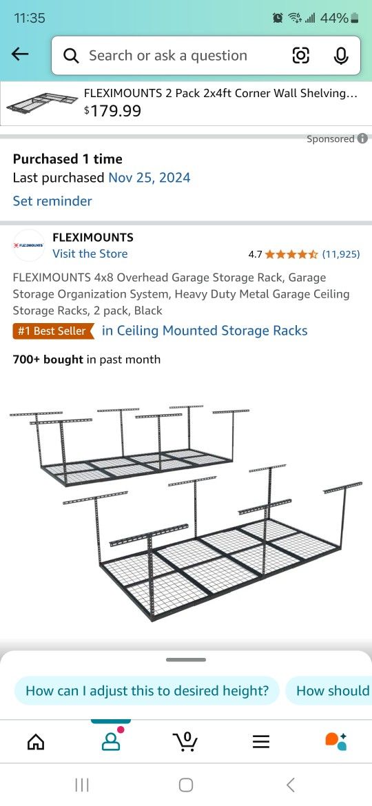 FLEXIMOUNTS 4x8 Overhead Garage Storage Rack
