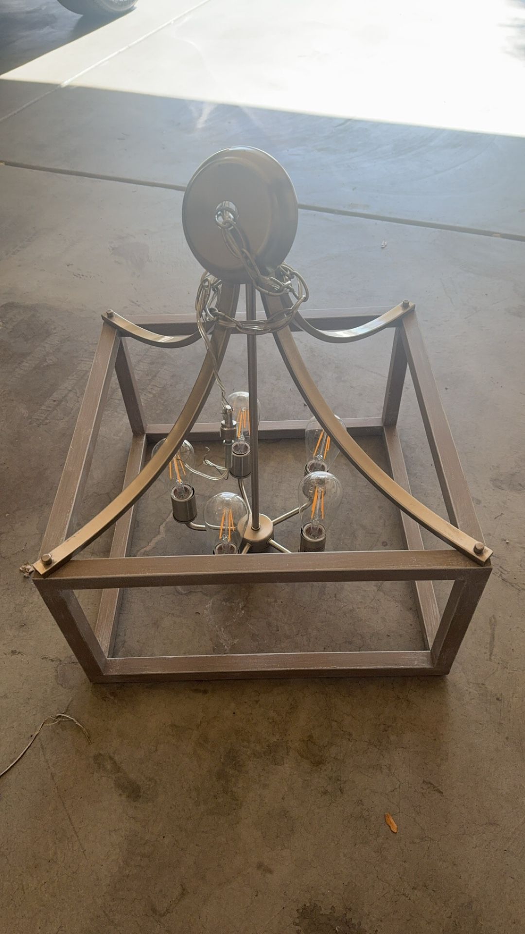 Boswell Quarter 20 in. 5-Light Distressed Black Farmhouse Pendant