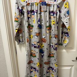 Peanuts Girls Halloween Nightgown Ruffle Charlie Brown Snoopy Great Pumpkin PJ