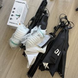 Photography Studio Lighting Kit Bundle - Softboxes, Umbrellas, Stands & Bulbs (Used - Good Condition)
