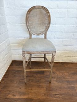 French Country Counter Stool – Cane Back with Upholstered Seat