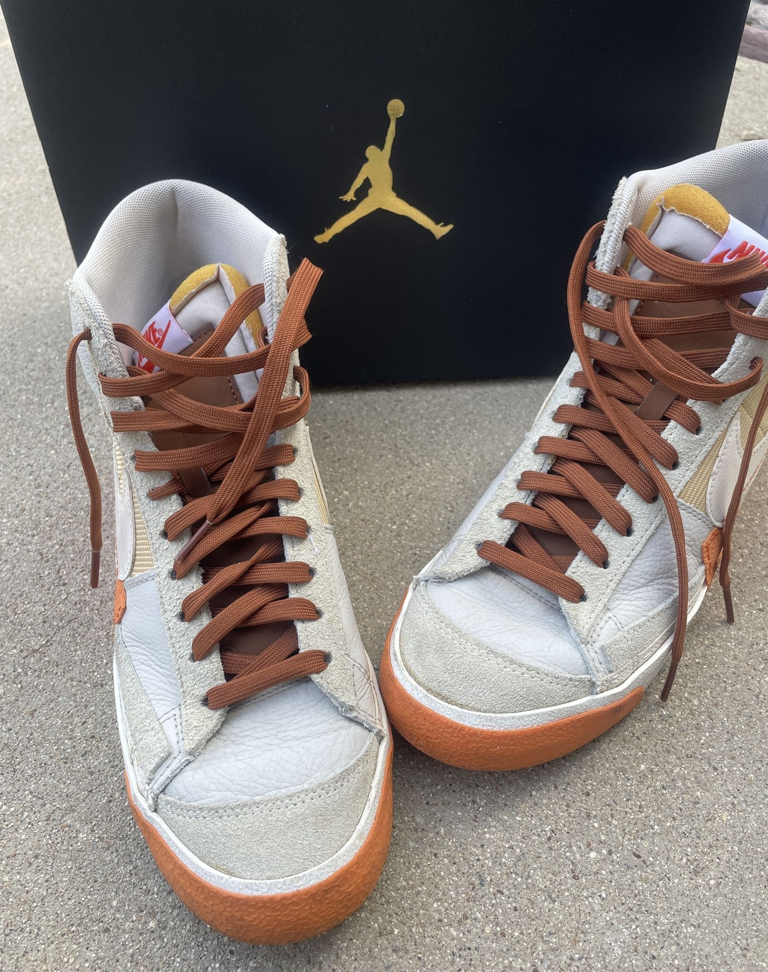 Men Size 10 Nike Blazer Mid Pro Club Orange Brown