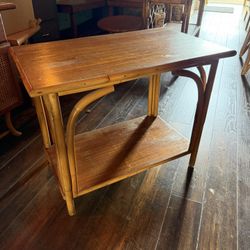 Vintage Bamboo Lamp Table Rattan 