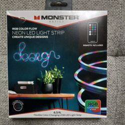 New Neon LED Light Strip W Remote Control (RGB Color Flow)