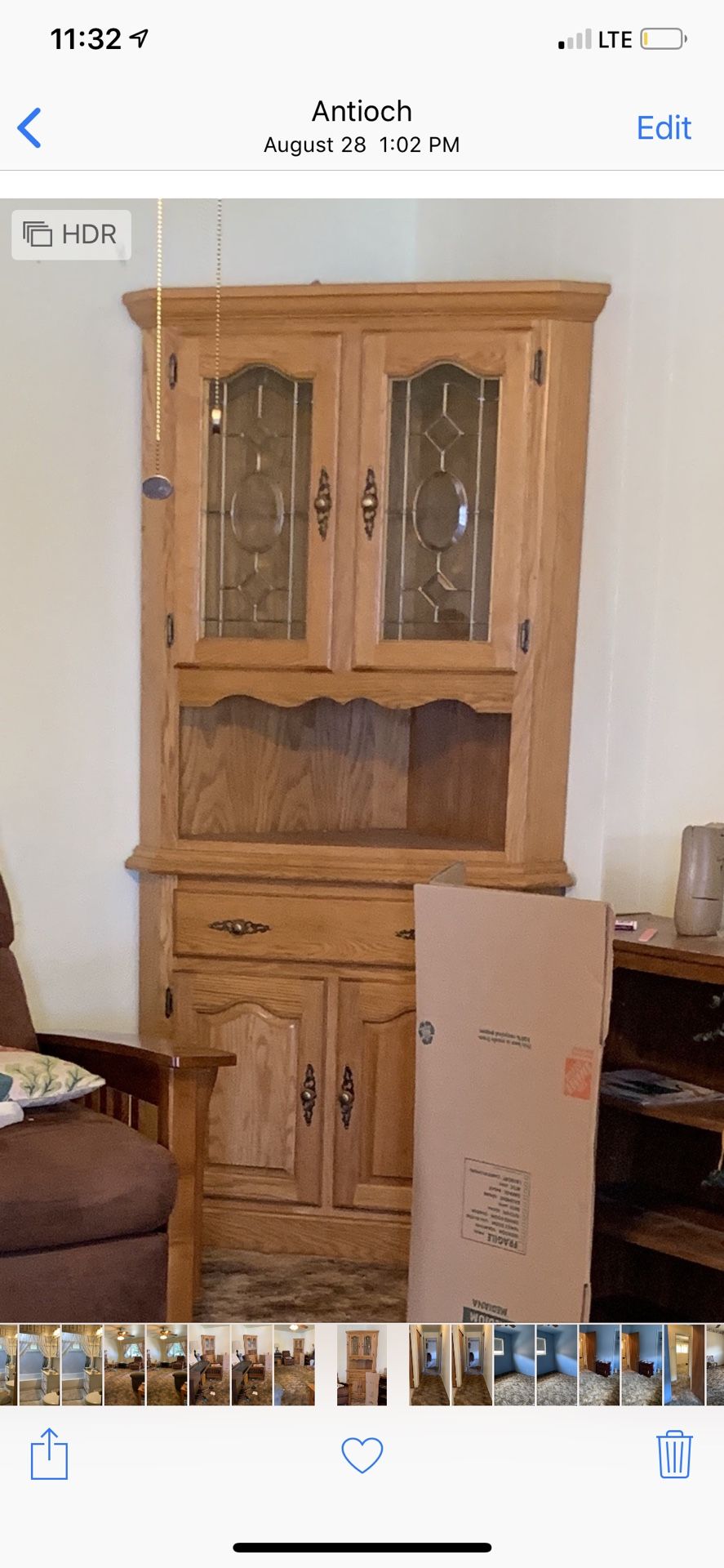 Custom made oak kitchen cabinets