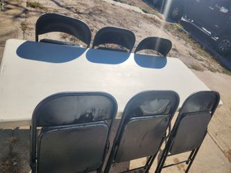 Folding tables and chairs