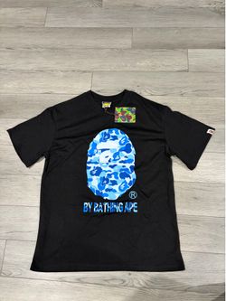 black and blue bape shirt size medium