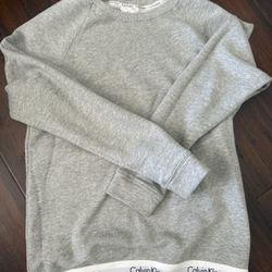 Calvin Klein Logo Super Soft  Gray Sweatshirt Small