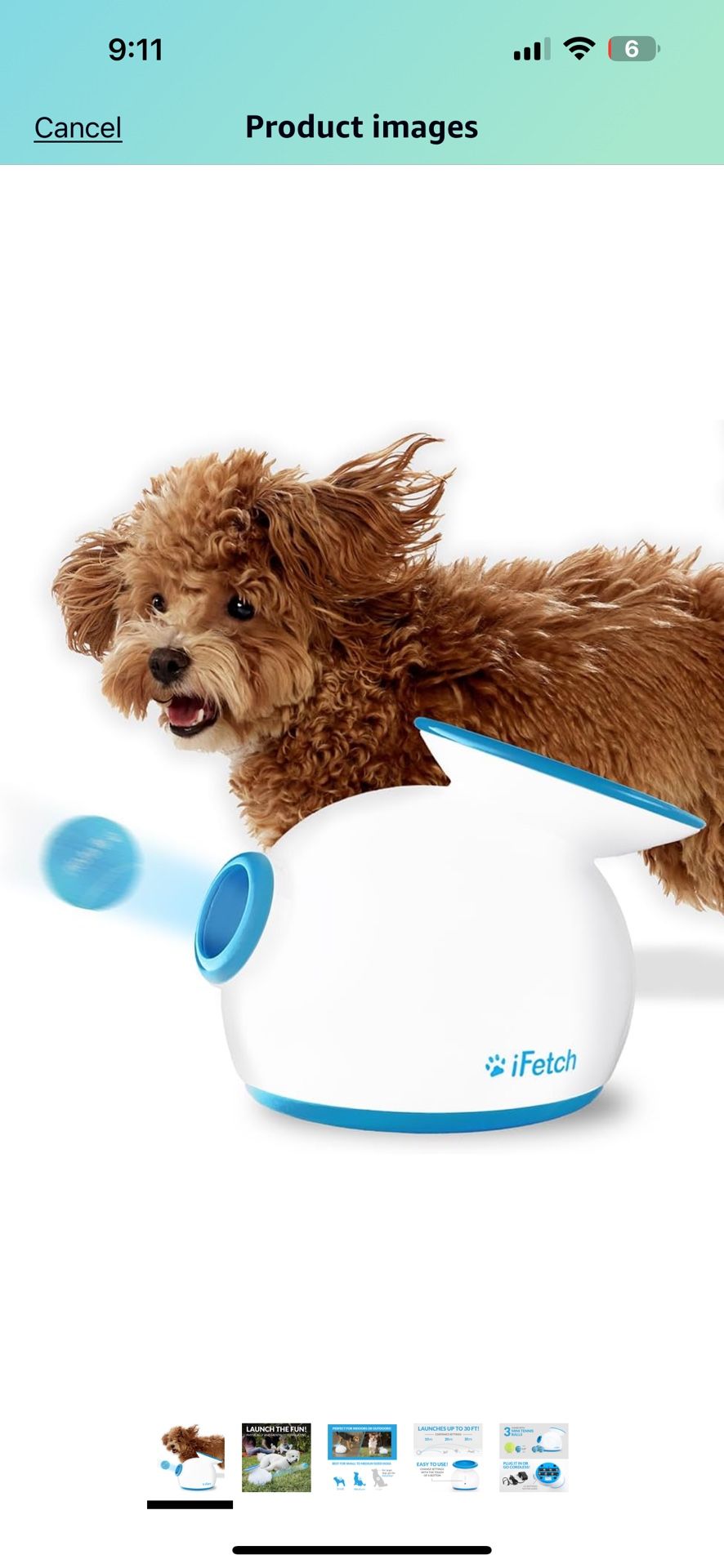 iFetch Automatic Dog Ball Launcher for Small to Medium Dogs, Indoor/Outdoor Interactive Toy Machine