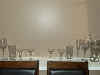 Mixed Clear Glass Drinkware Set