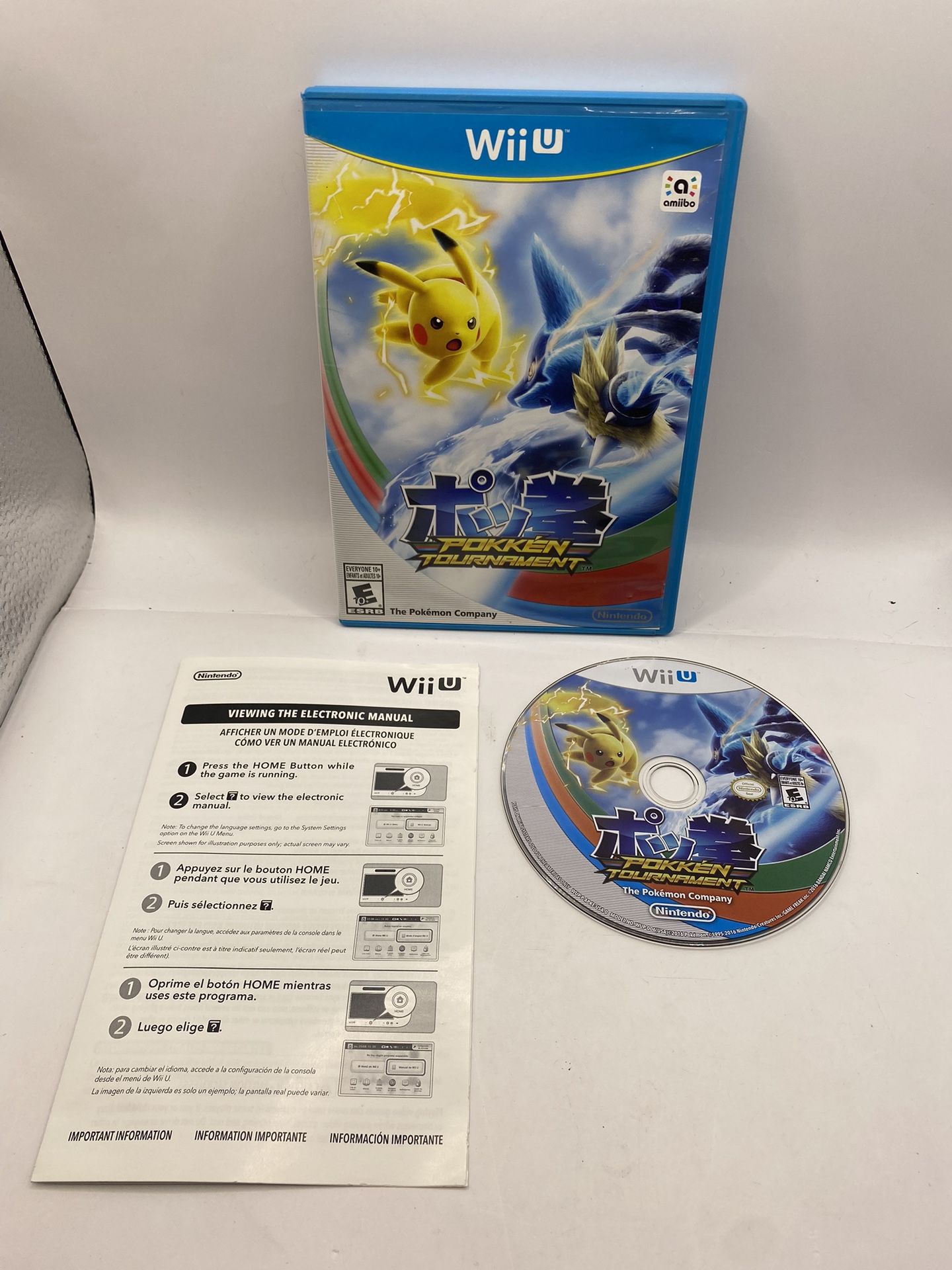 Pokemon Pokken Tournament Wii U (Nintendo Wii U) WiiU Tested Pikachu Charizard