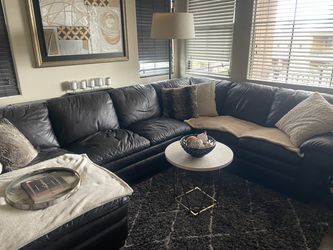 Leather Sectional - Dark Brown
