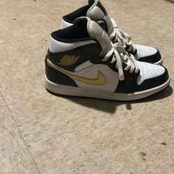 Gold & White Jordan 1s