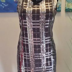 Per Se Plaid Sequin Dress Size 4
