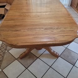 Solid Oak Dining Table.  seats 8