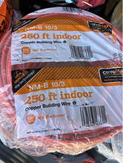 Romex wire 10/3 250ft copper electric cable new roll (price is firm )