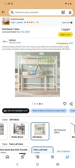 Vecelo metal loft bed