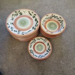 Hand Painted Dinner Plates And Bowls Set