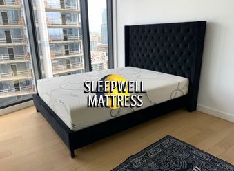 New Queen bed frame with mattress