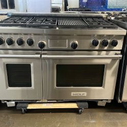 WOLF 48”WIDE DUAL FUEL RANGE STOVE WITH GRILL 