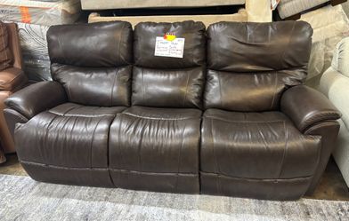 LAZY BOY Leather 3 seater POWER reclining Sofa Couch with headrest