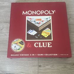 Monopoly & Clue Deluxe Vintage 2-in-1 Game Collection