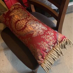 Decorator Pillow Brocade With Bullion Fringe