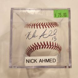 Nick Ahmed Signed Baseball, CofA,  Arizona Diamondbacks