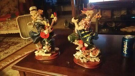 Two large clown statues new in box