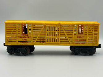 Lionel 6473 Horse Transport Car O Gauge Yellow Fast Express Livestock Car