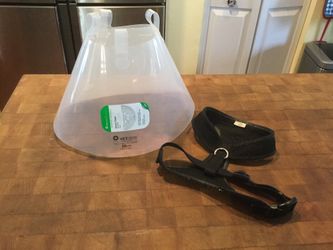 Soft Dog Harness and Clear Collar