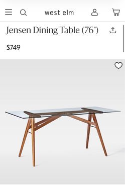 Used West Elm Jensen Dining Table 76"