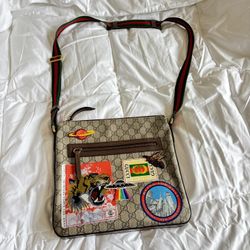 Gucci GG Monogram Courier Flat Messenger Bag Medium