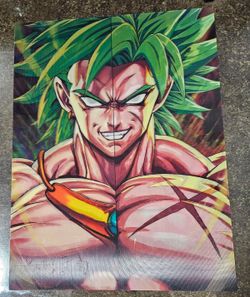 Broly Dragon Ball Z Super Series 3D Holographic Lenticular Poster Blue Green