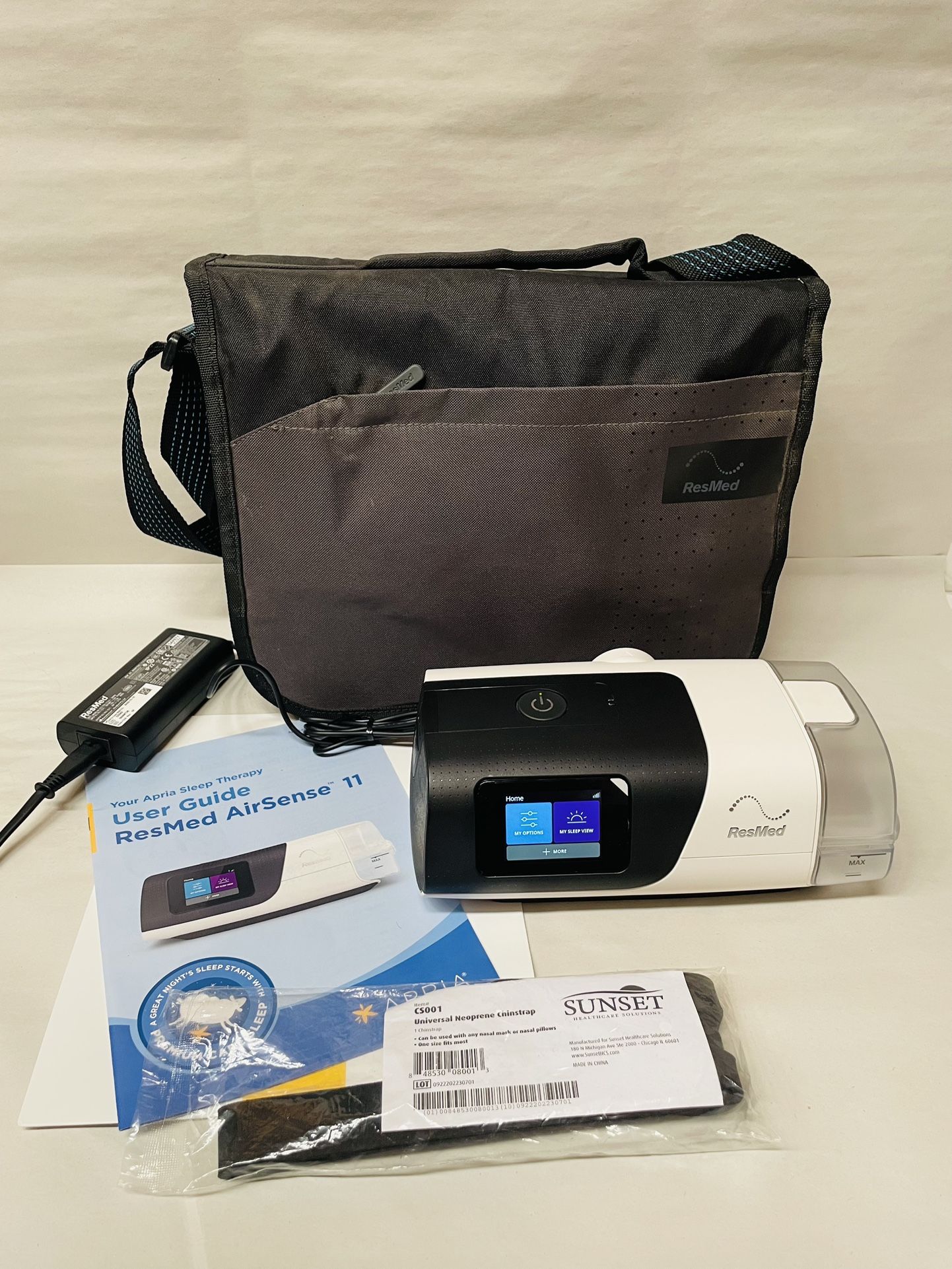 ResMed Airsense 11 Machine With Soft Case Power Cord And User Manual Apria Tank