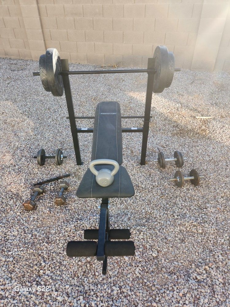 Weight Bench And Weights