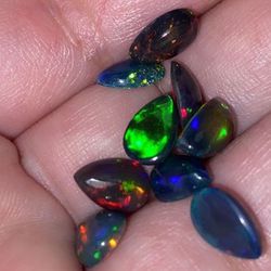 SALE!! Natural Black Opal BEST Quality! Excellent play Of Color! Fire And Flash On Point!