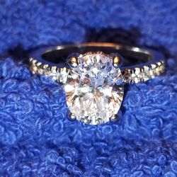 Sterling Silver/Large CZ Ring 