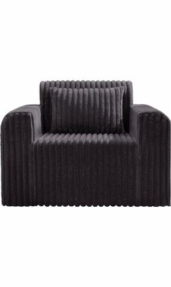 Black Ribbed Accent Chair