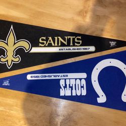 NFL (Saints or Colts) Flags / Pennants - Collectible