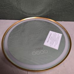  Round Gold Bath Mirror W/ Light  