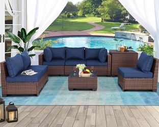 8-Piece Modular Wicker Sectional